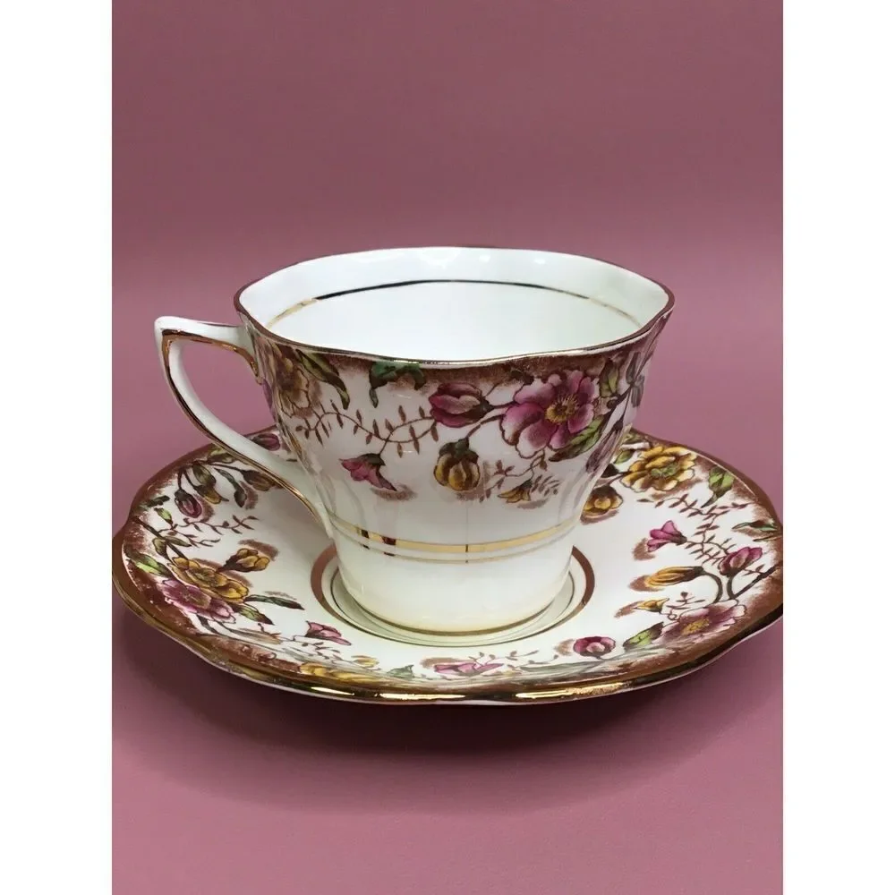 VINTAGE ROSINA DEMITASSE TEA COFFEE SET CUP & SAUCER SET ENGLAND FINE BONE CHINA